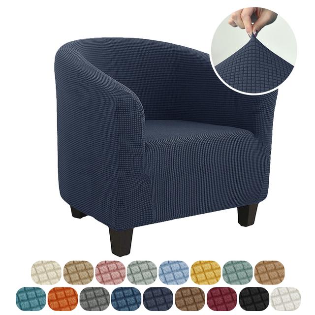 Club Chair Cover Stretch Tub Sofa Slipcovers Solid Armchair Cover Polar Fleece Couch Covers For Study Bar Counter Living Room