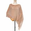 Women Glitter Mesh Tassel Hollow Knit Shawl, Gold Silver Yarn Fashion Wrap for Dinner Party Spring Summer