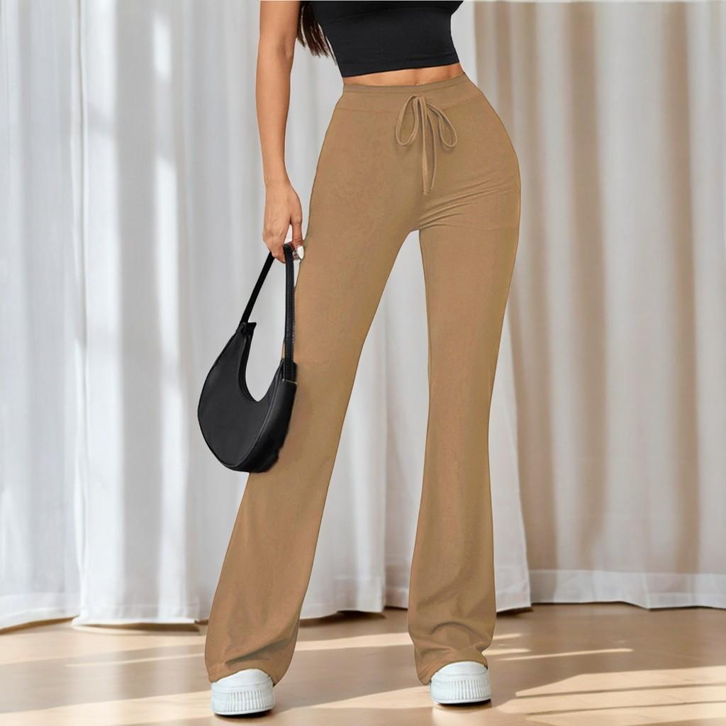 Ladies' Outdoor Leisure Yoga Exercise Slim Fit High Waist Trumpet Drawstring Pants
