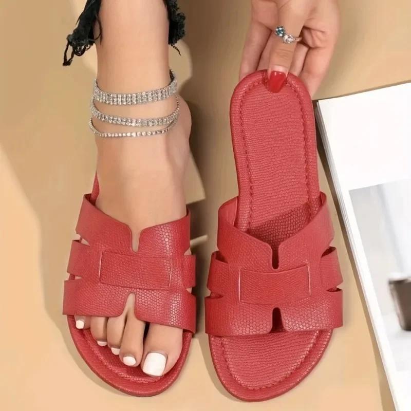 Fashion Summer Slippers Women Flat Luxury Outdoor Beach Flip Flops Female Sandals Trend Brand Design Slides Shoes Woman Big Size 43