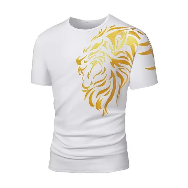 T-shirt Tigre Mode Impression 3d Homme Manches Courtes T-shirts Street Décontracté Sportswear Oversize Col O Haut Été Rétro Vêtements Homme