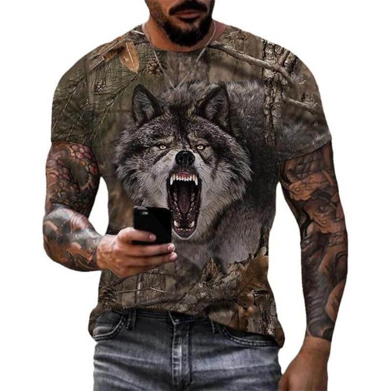 3D T-shirt Men's Retro O-neck Short Sleeved Top