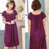 Sexy Wome Breathable Oversized Short Sleeve Midi Night Dress Sleepwear Pajama