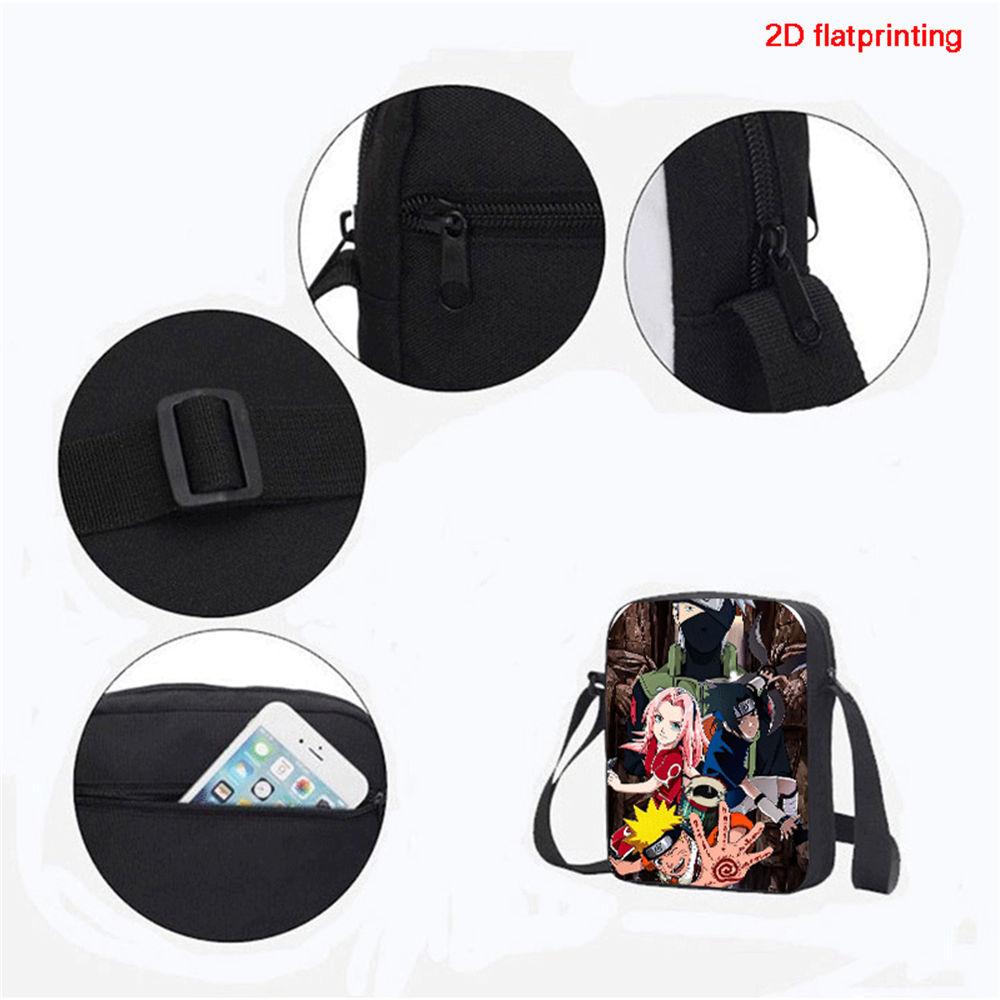 3Pcs Set NARUTO Kids Backpack with Crossbody Bag & Pencil Case Lightweight&Durable, Cartoon School Bags for Ages 5-10 Boys&Girls