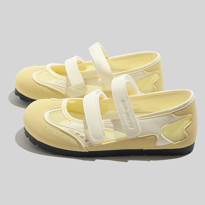 2025 Verano Nuevo Estilo Ballet Entrenamiento Zapatos Planos Suaves Casual Punta Redonda Transpirable Cómodo Zapatillas de Mujer Zapatos para Caminar
