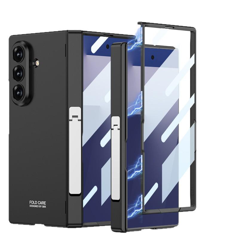 Capa Protetora Magnética Samsung Z Fold7: Cor Sólida, Recortes Precisos, Suporte de Tela Dobrável, Design de Bolsa Lateral para Homens.