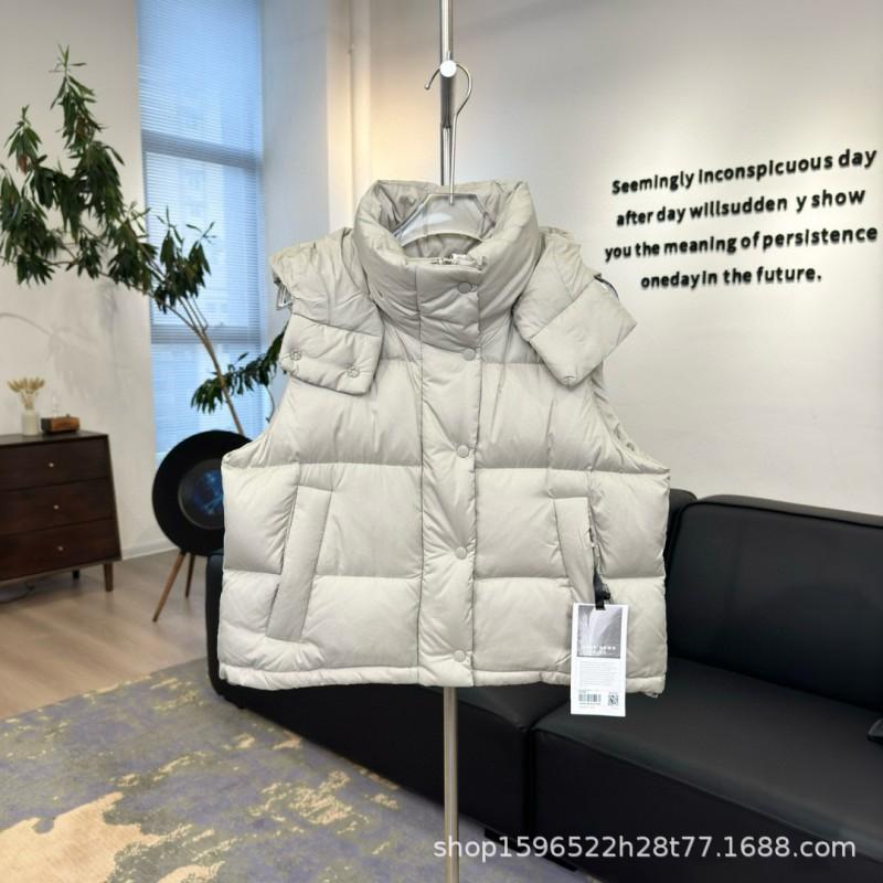 Womens Puffer Vest With Hood 86-90% White Duck Down Detachable Warm Winter Sleeveless Coat Office Daily Wear