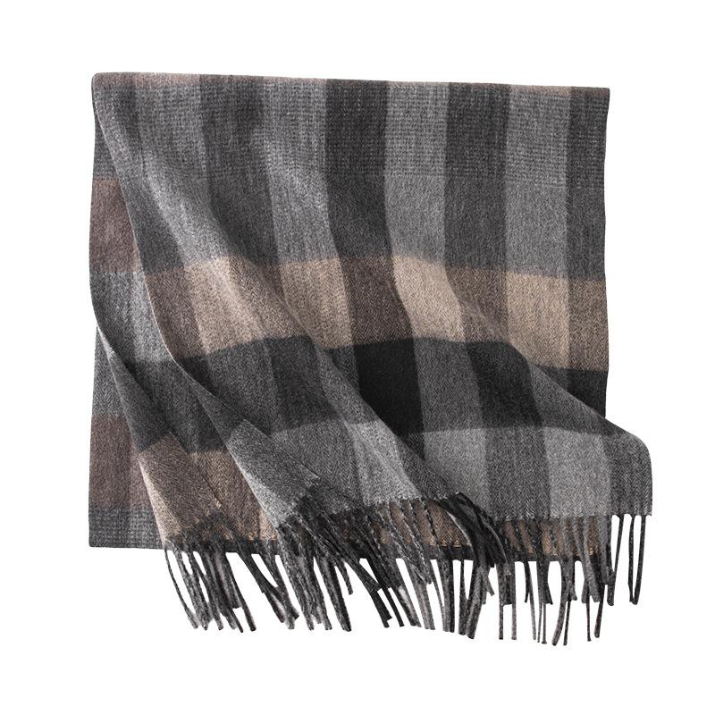 Scarf Women's Winter High-end Sense Autumn Gray Plaid Imitation Cashmere Scarf Design Sense Fashion Warm Scarf Shawl Men