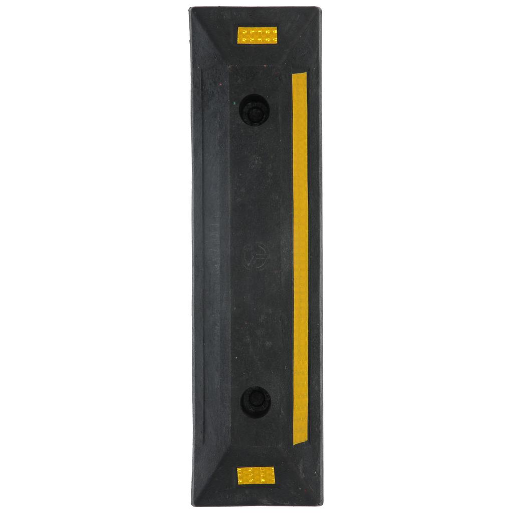 Butée de roue de trottoir en caoutchouc avec bande réfléchissante jaune pour le stationnement, idéale pour le garage