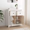 Sideboard White 70x35x80 Cm Solid Pine Wood
