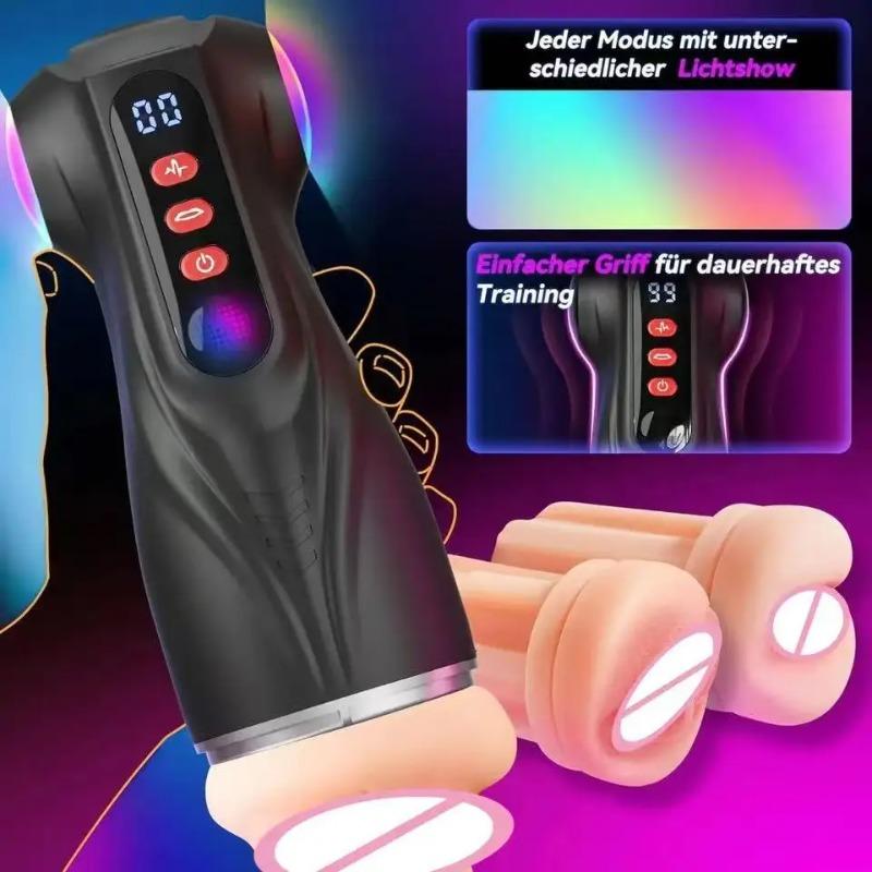 Erkek Mastürbatör 3 Kılıflı Cep Kedi Penis Pompası 9 Emişli & 9 Titreşimli APP Kontrollü Erkek Seks Oyuncakları Yetişkin Erkekler İçin Seks Oyuncakları