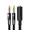 Headset Splitter Cable Microphone Y Splitter Cable Dual Jack Convertor Male 3.5mm 2 Adapter Microphone 1/2 Converter Splitter