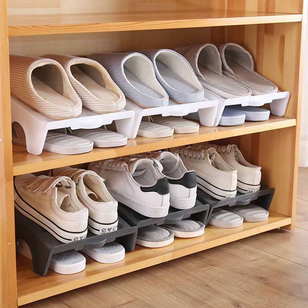 PP Household Storage Shoes Blue/Beige Plastic Shoe Holder New Simple Shoe Cabinet Household