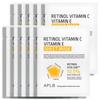 Conjunto de Máscaras Faciais de Retinol, Vitamina C e Vitamina E
