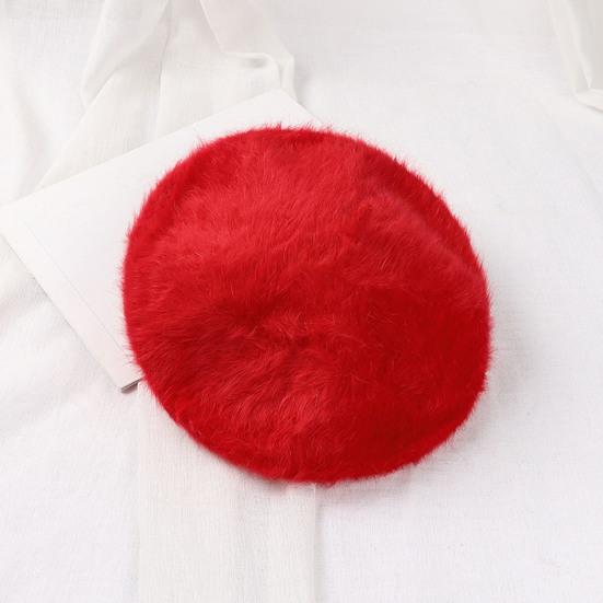 Women Painter Hat Solid Color Octagonal Dome Top Beret Hat Autumn Winter Warm Plush Hat Fashion Accessories