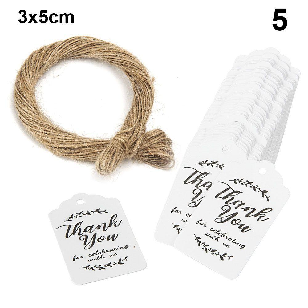 100pcs Cards Handmade Package Wrapping Luggage Jute Twine Thank you Kraft Gift Tags Hanging Label