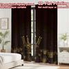 2D Flat Printing 2pcs Curtain Drapes Golden Crown Arrangement Digital Printed Polyester Drapes Party Decorations Perfect for