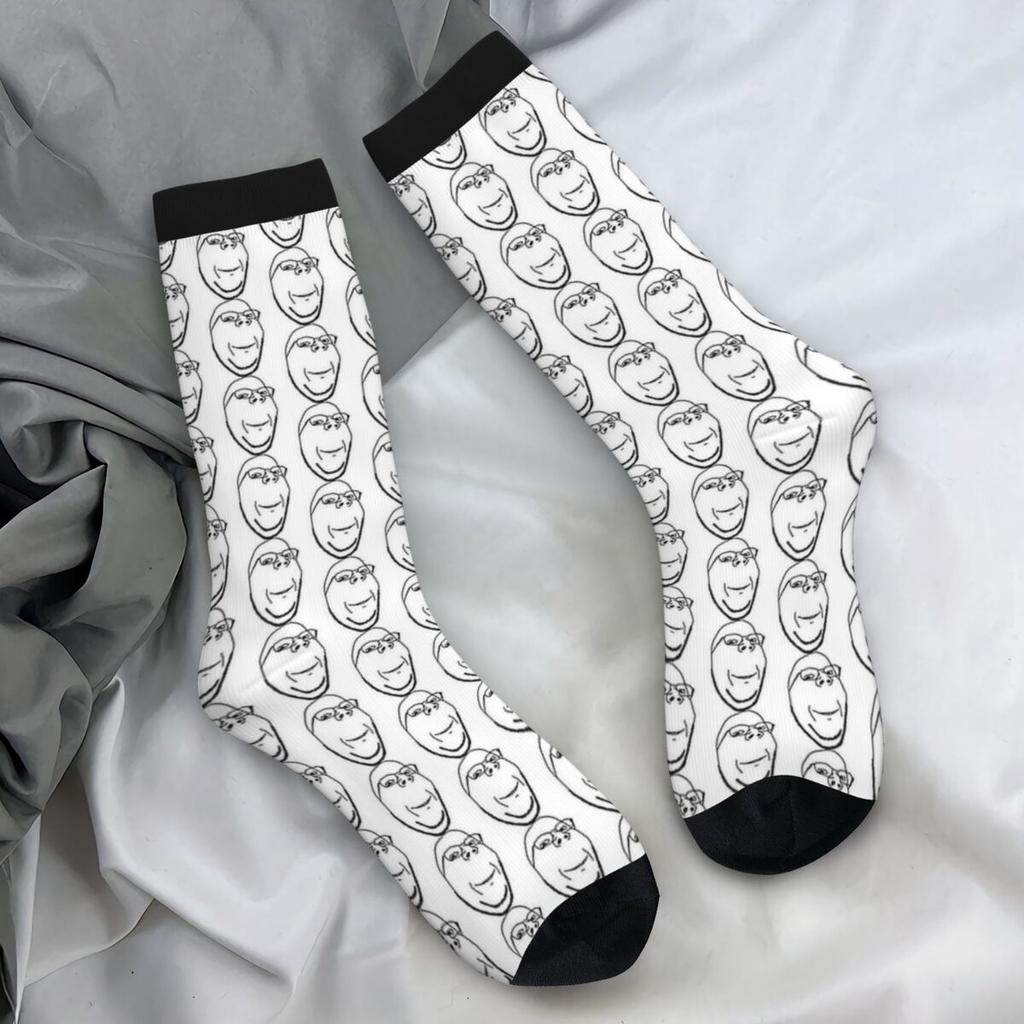 Women Men Socks Smiling Wholesome Wojak Soyjak Funny Meme Stockings Spring Harajuku Quality Socks Outdoor Sports Anti Slip Socks