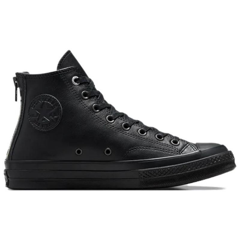 Converse 1970s Lace-up Waterproof Leather High Top Board Shoes Unisex Black & White