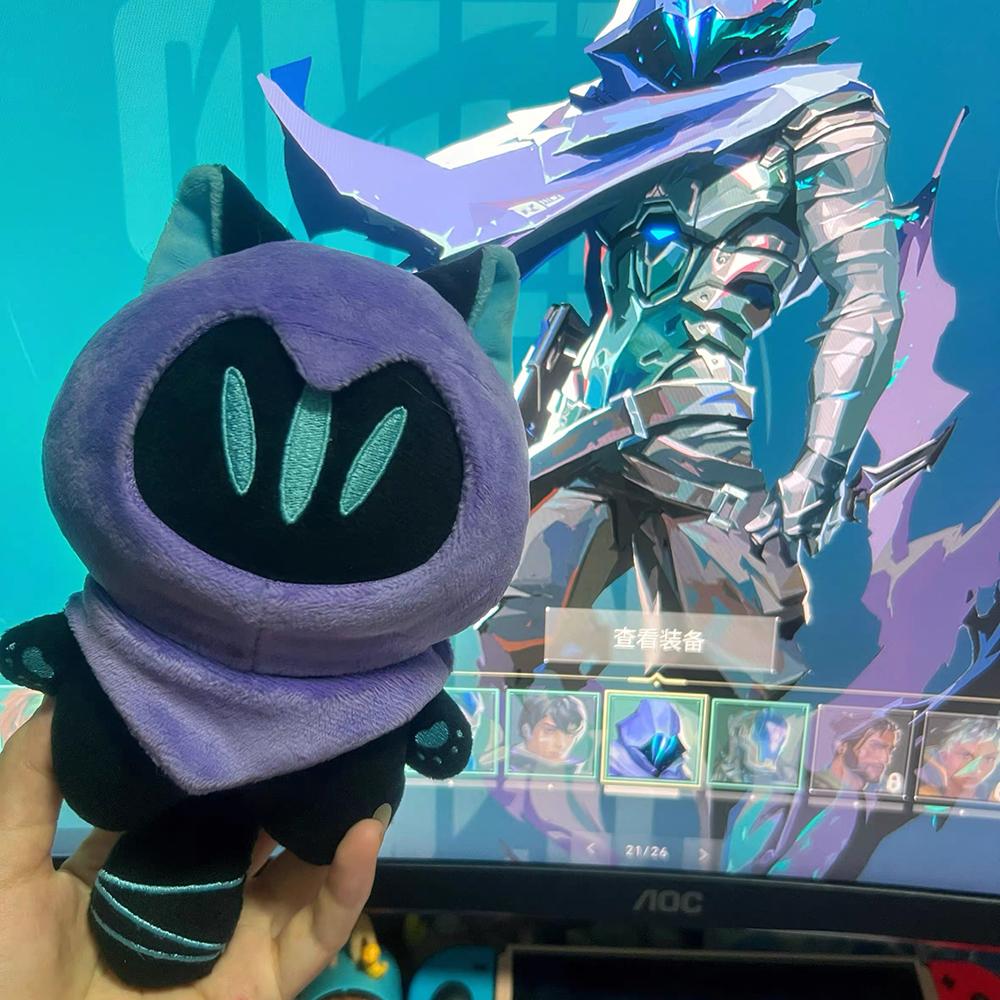 Game VALORANT Omen Cosplay Keychain Cute Cartoon Plush Stuffed Cotton Doll Keyring Backpack Halloween Decoration