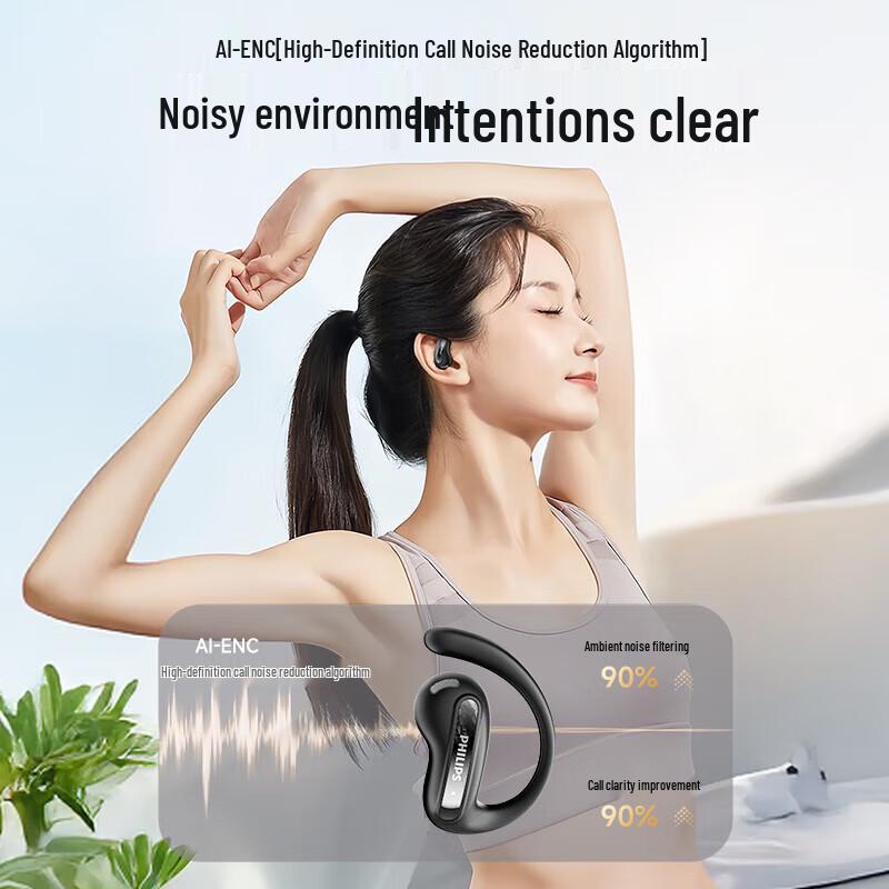 Philips Bezdrôtové Bluetooth Športové Slúchadlá s Otvoreným Ušným Dizajnom a Kostným Vedením Zvuku