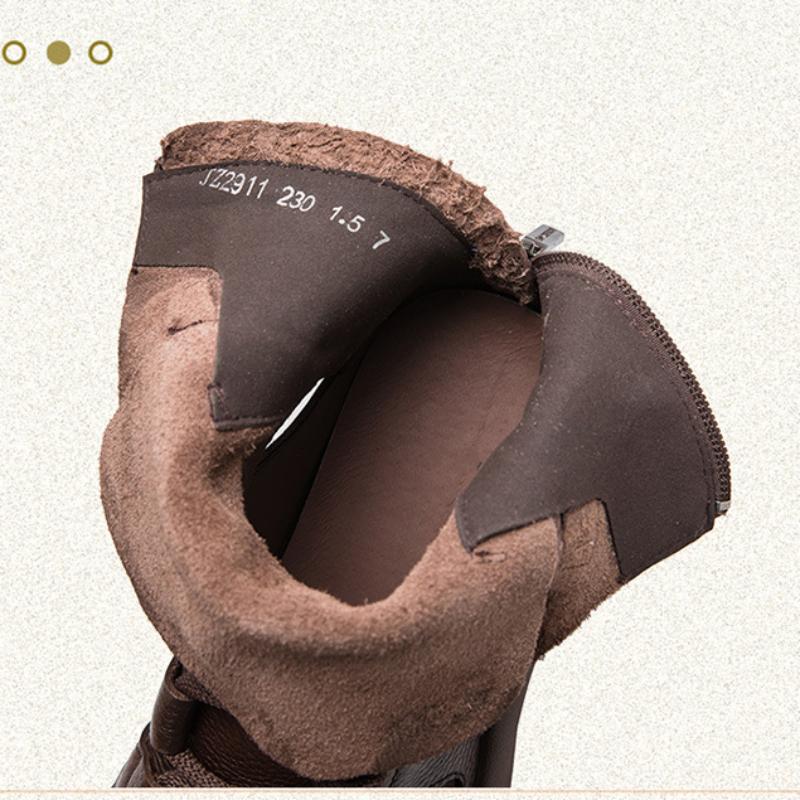 Johnature Fashion Sandals Genuine Leather Retro Hollow-out Breathable Summer Boots Versatile Women's Shoes