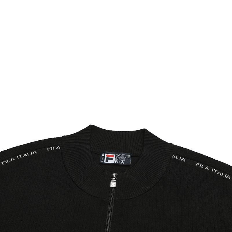 Fila White Fashionable Versatile Knitted Sweater Women Tops Black F11W533404FBK