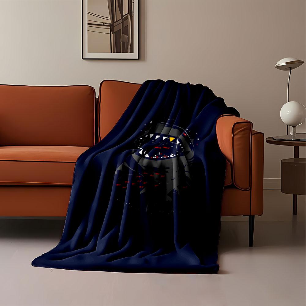 Fierce Shark with Red Fish print blanket soft and cozy perfect for the living room bed sofa or a nap,gift