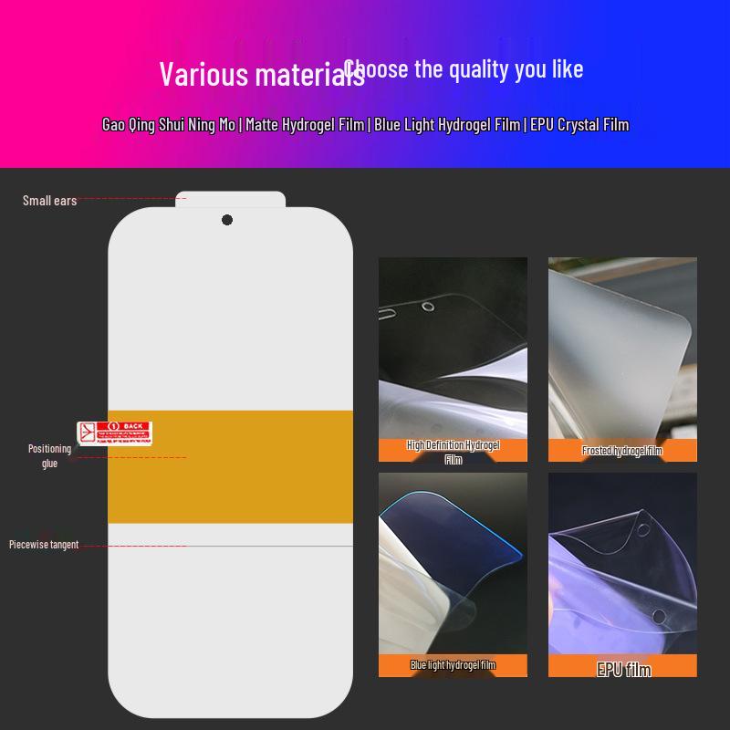 Compatible with vivo X300 Pro: HD TPU Hydrogel Film & Crystal EPU Repair Film