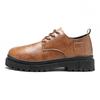 Nieuwe Heren Leren Schoenen in Lente Modetrends en Veelzijdige Britse Stijl Herenschoenen Dikke Zool Lage Top Casual Schoenen