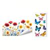 Glass Sticker Peel Stick Static Window Film Vibrant Color Spring Flowers Butterflies Pattern Window Decal Home Decor