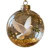 Ornement Suspendu Boule Ronde en Acrylique Transparent avec Motif d'Oiseau Nature Élégant pour Arbre de Noël de Fête Décoration de Pièce