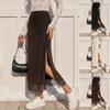 Women Summer Casual Slim Fit Lace Midi Skirt Lightweight Breathable Fabric Side Slit Design Comfortable Waistband Suitable for Daily Wear