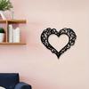 Elegant Black 2D Iron Heart Wall Art with Swirl Design Romantic Home Decor Gift