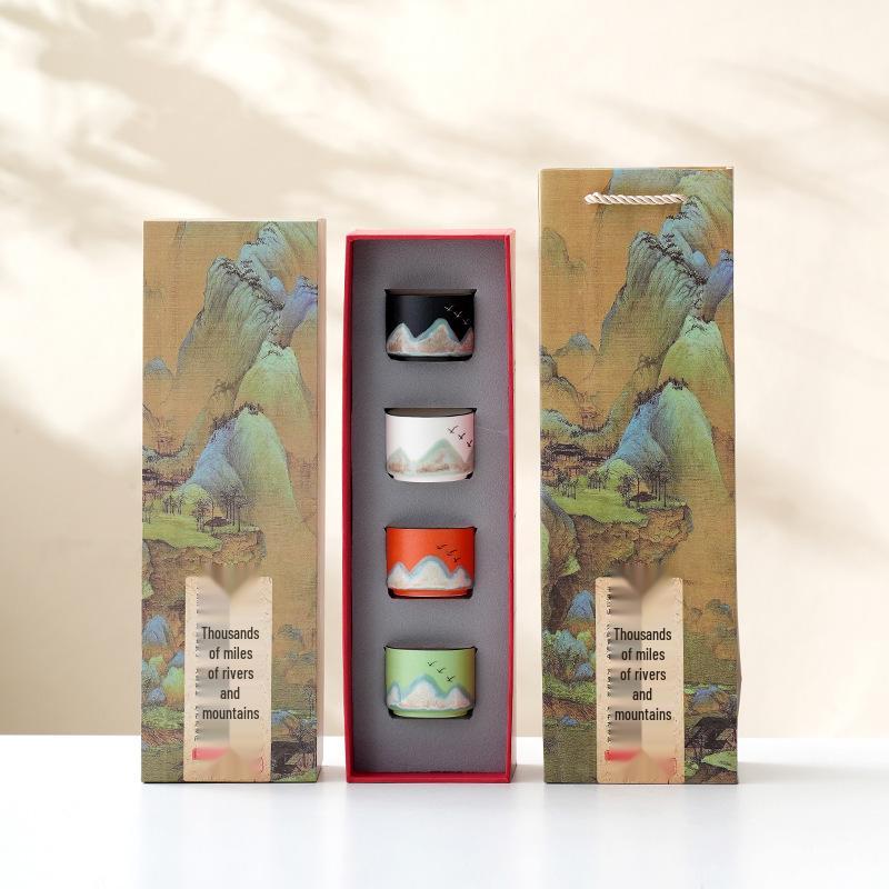 Ceramic Mastery Hand-Painted Retro Teacup - Chinese Style Gift with Custom Logo Packaging