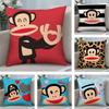 P-Paul F-Frank Cartoon Cushion Cover Plush Fabric Soft Double-Sided Printed Sofa Warm Winter Home Child Gift Pillow Case
