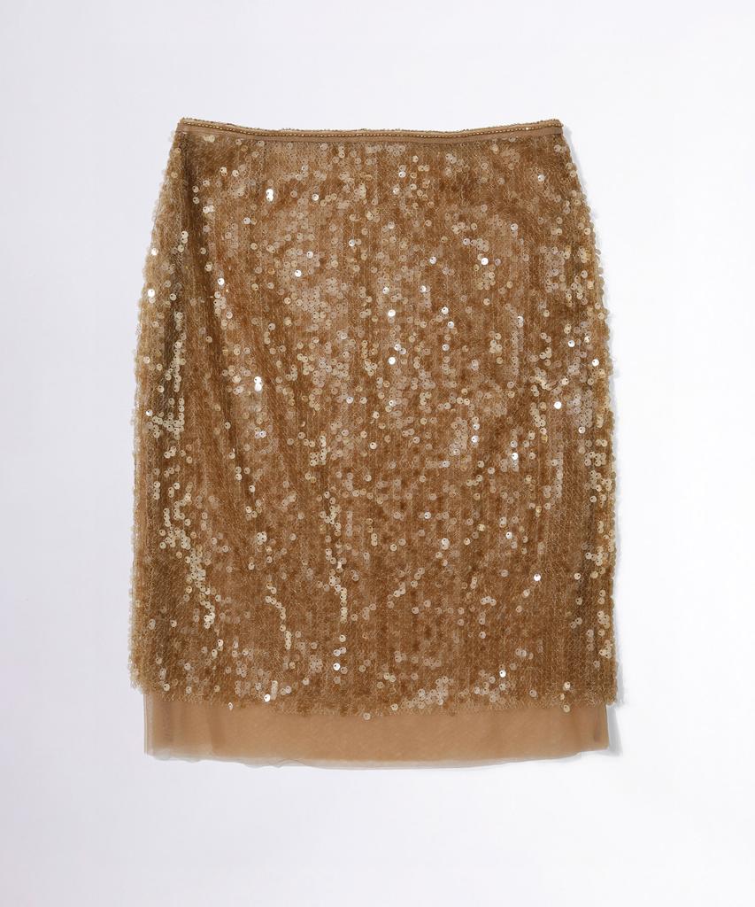 Sculpter Sequin Midi Skirt Brown