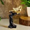 1pc Golden Sparrow Bird Sitting On Tree Idol Statue Home Decor Bird Figurines Gift Items For Home Decor