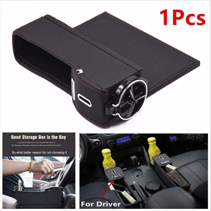 Premium PU Leder Auto Sitz Aufbewahrungsbox Stilvoller Münzsammler und Getränkehalter