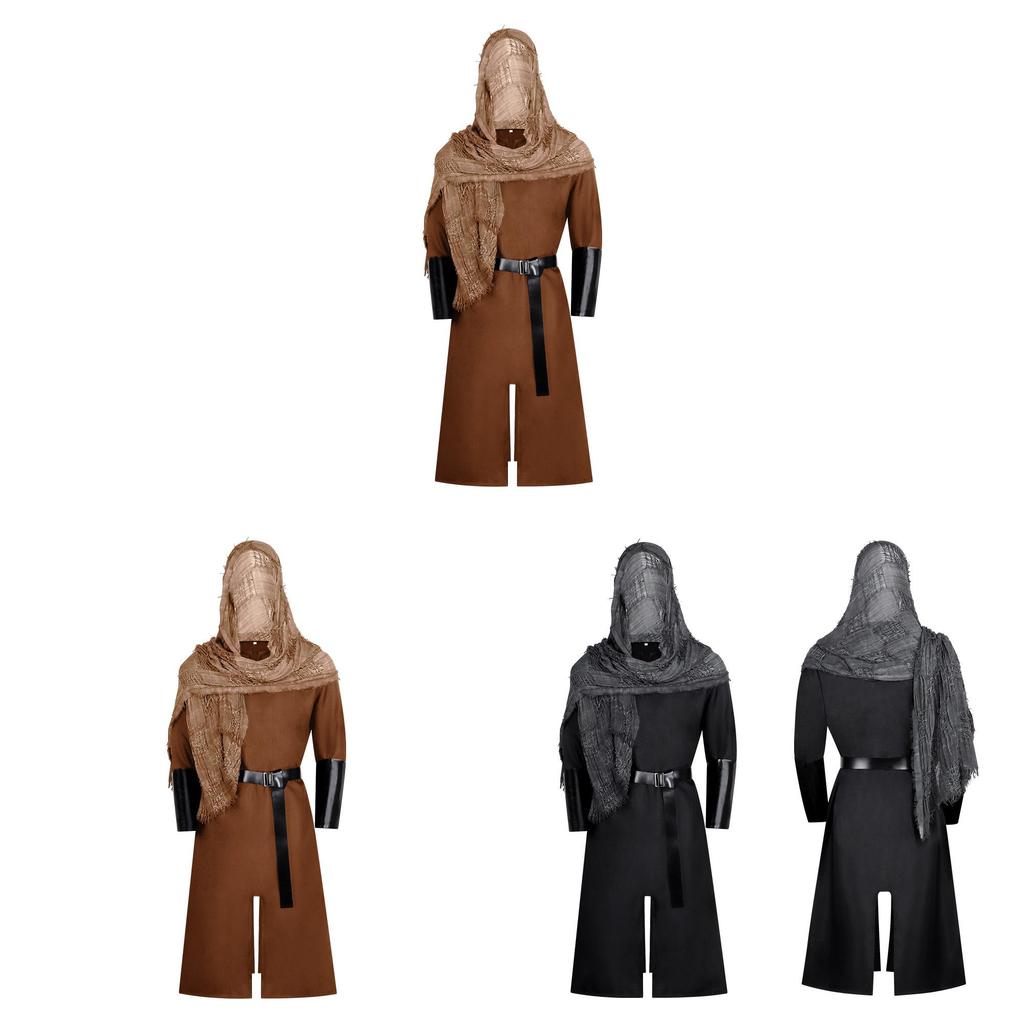 Mittelalterlicher Ritter Cosplay Kostüm Mit Kapuze Für Fantasy Rollenspiel Und Halloween