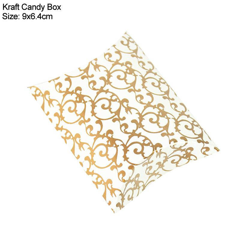 10/20/30Pcs Pillow Candy Box Kraft Paper Christmas Gift Packaging Boxes Candy Bags Wedding Favors Birthday Party Decorations
