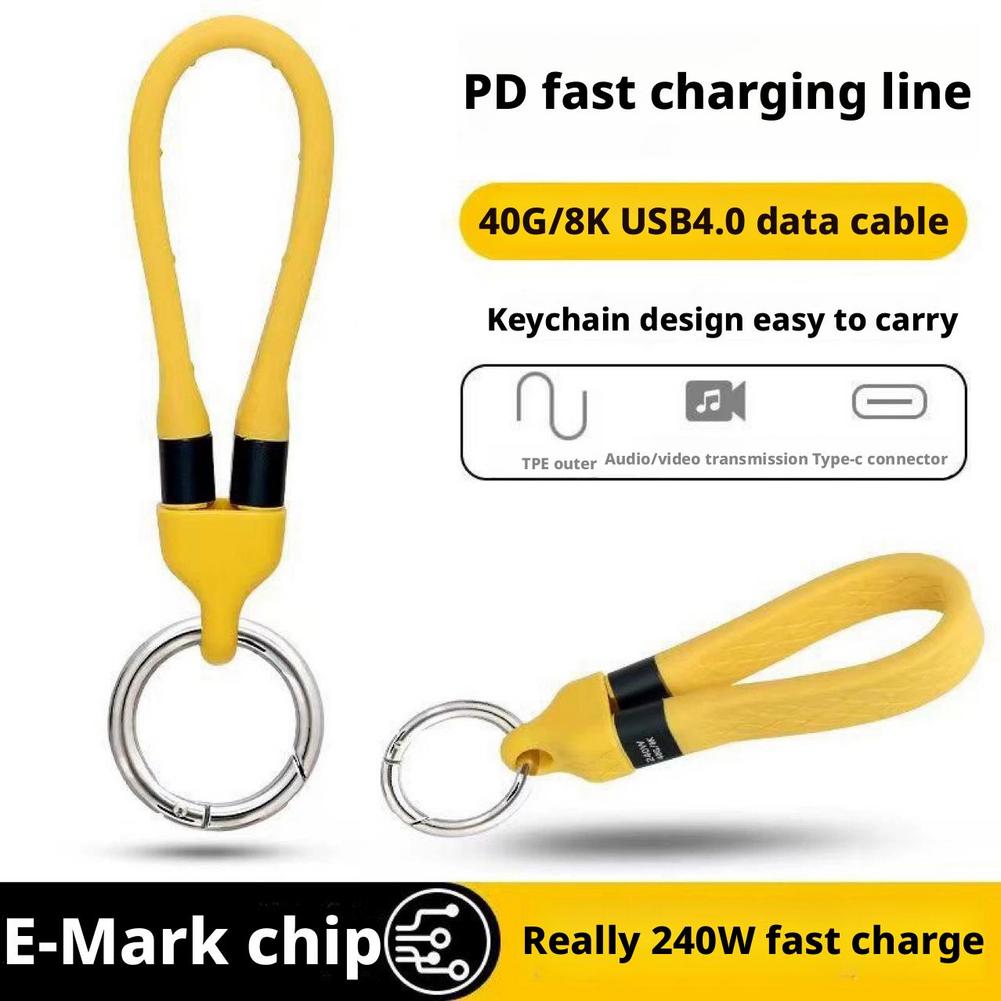 USB 4.0 Cable Portable Keychain 240W USB C Charging Cable 40Gbps Data Transfer Thunderbolt 8K@60Hz Video Display for iPhone17