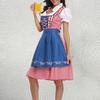 Costume Oktoberfest da donna a quadri Abito Dirndl tedesco Abiti tradizionali bavaresi per il festival di Halloween