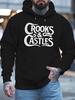 Men'S Casual Polyester Hoodie Long Sleeve Regular Fit Slight Stretch Fashionable Oversized Hooded Sweatshirt