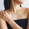 Dames Hart Dubbele Rij Metalen Choker Gelaagde Ketting