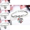 Bracciale a Cuore d'Amore Inlaid con Strass Colorati per Membri della Famiglia Regalo per la Famiglia**