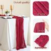 Wrinkle Table Runner Boho Gauze Fabric Tablecloth for Wedding Party Decor Rustic Elegant Dining Table Accent Reusable Machine Washable Sheer Runner
