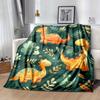 1pc Dinosaur Printing Lightweight Flannel Blanket, Comfortable and Warm Blanket, for Camping Sofa Bed and Couch Office, In All Seasons