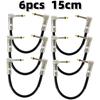 Guitar Effects Cable 15/30/50cm 1/4 Inch Right Angle Cable Instruments Patch Cord 6.35MM Electric Guitar Effect Wire Metal Head