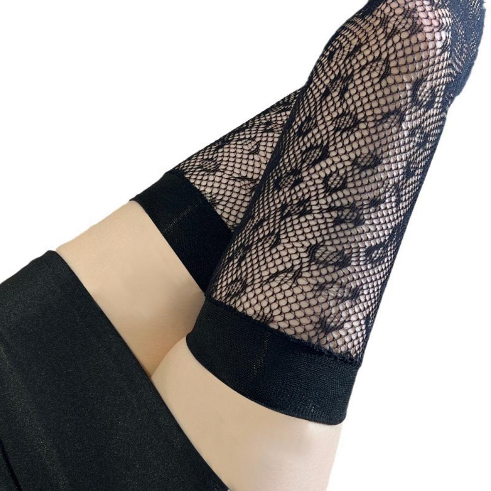 Internet Celebrity Tide Socks Leopard Print Stockings Fishing Net Knee Socks Pure Lust Sexy Black Silk Mesh Socks